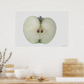 Poster Gros plan d'une pomme d'orfèvre tranchée (Cuisine)