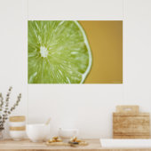 Poster Gros plan d'une tranche de citron (Cuisine)