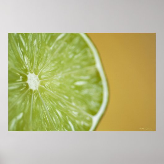 Poster Gros plan d'une tranche de citron (Devant)