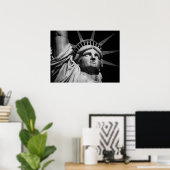 Poster Gros plan Statue noire et blanche de la Liberté Ne (Bureau à domicile)
