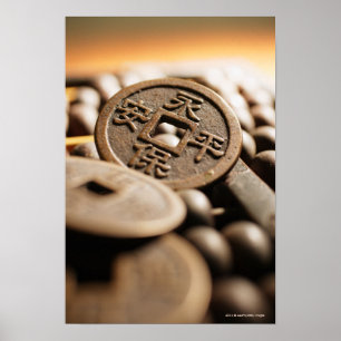 Poster Gros plan sur la monnaie chinoise