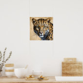 Poster Gros plan sur la peinture léopard de la faune (Cuisine)