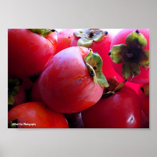 Poster Gros plan sur le fruit du kaki (Devant)