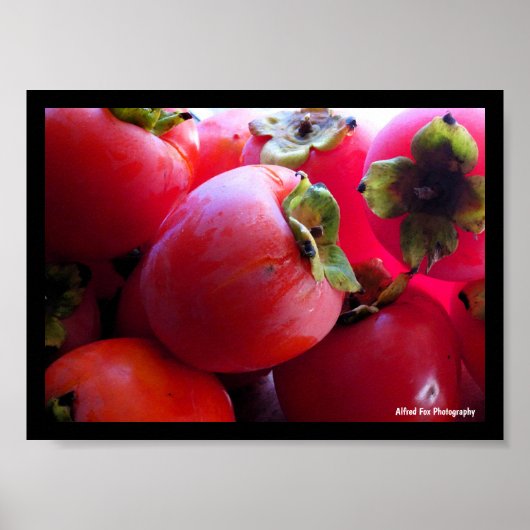 Poster Gros plan sur le fruit du kaki (Devant)