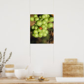 Poster Gros plan sur les raisins verts Pinot Noir (Cuisine)
