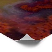Poster Gros plan sur une dalle d'agate mousse rouge (Coin)