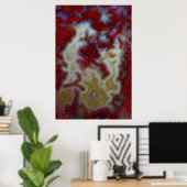 Poster Gros plan sur une dalle d'agate mousse rouge (Bureau à domicile)