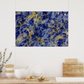 Poster Gros plan sur une sodalite bleue (Cuisine)
