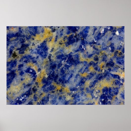 Poster Gros plan sur une sodalite bleue (Devant)