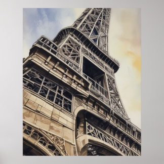 Poster Gros plan Tour Eiffel Paris Love City Travel