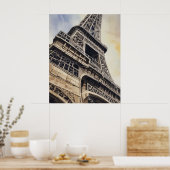 Poster Gros plan Tour Eiffel Paris Love City Travel (Cuisine)