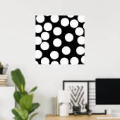 Poster Gros points en noir et blanc. (Bureau à domicile)