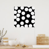 Poster Gros points en noir et blanc. (Cuisine)