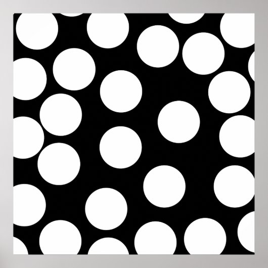 Poster Gros points en noir et blanc. (Devant)