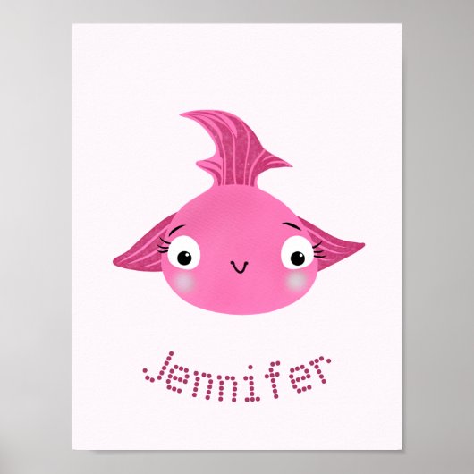 Poster Gros poisson rose (Devant)
