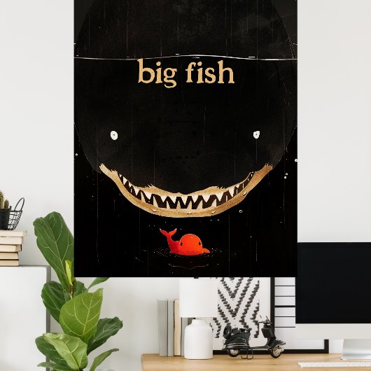 Poster Gros requin foncé (Bureau à domicile)