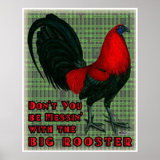 Poster Gros Rooster Rouge (Devant)