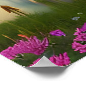 Poster Grosse ferme étang à Sunrise (Coin)