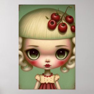 Poster Grosse fille à tarte aux cerises sucrées