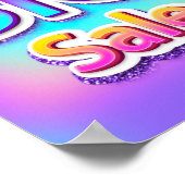 Poster Grosse Vente Script Fin De Saison Holographe Rose (Coin)