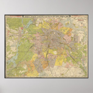 Poster Grosser Verkehrs-Plan Berlin 1908 – Carte Historiq