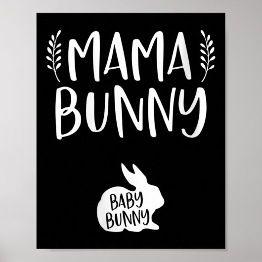 Poster Grossesse de Pâques Faire-part Mama Bunny Ba (Devant)