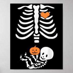 Poster Grossesse de squelette de maternité d'Halloween Bé