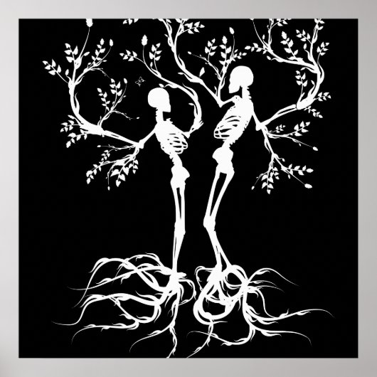 Poster Grossissant à l'écart blanc (Devant)