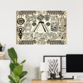 Poster grote Mayan Symbols (Thuiskantoor)
