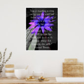 Poster, grote zonnebloem met regendruppels poster (Keuken)