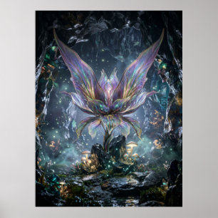 Poster Grotte de Fleur de Cristal Iridescent