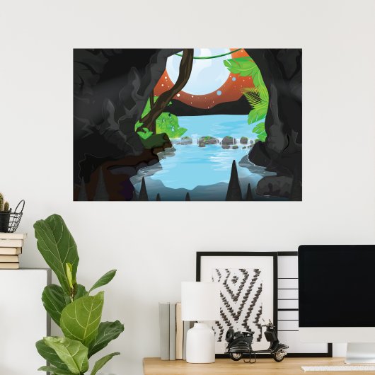 Poster Grotte de la forêt (Bureau à domicile)
