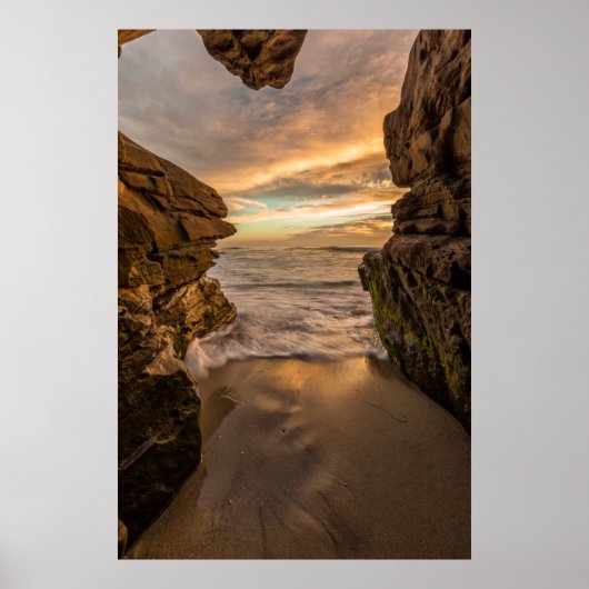 Poster Grotte marine à Windansea Beach (Devant)