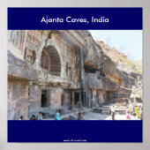 Poster Grottes Ajanta, Inde, (Devant)