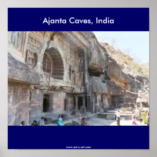Poster Grottes Ajanta, Inde,