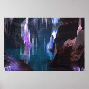 Poster Grottes brillantes par nuit Imprimer