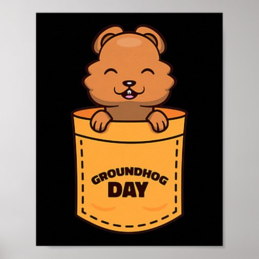 Poster Groundhog Day 2023 Pocket Meme Funny Groundhog Lov (Devant)