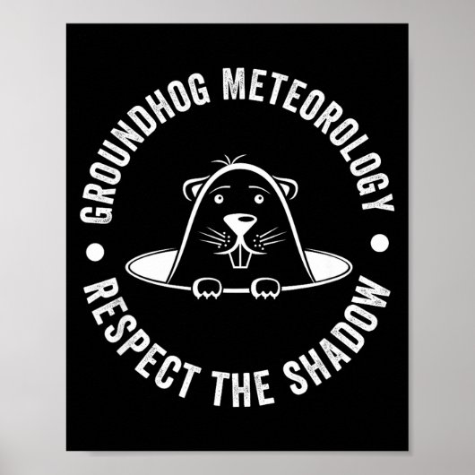 Poster Groundhog Day Funny Quote , Respect The Shadow Met (Devant)