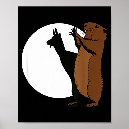 Poster Groundhogs Llama Shadow Puppet Funny Woodchuck (Devant)