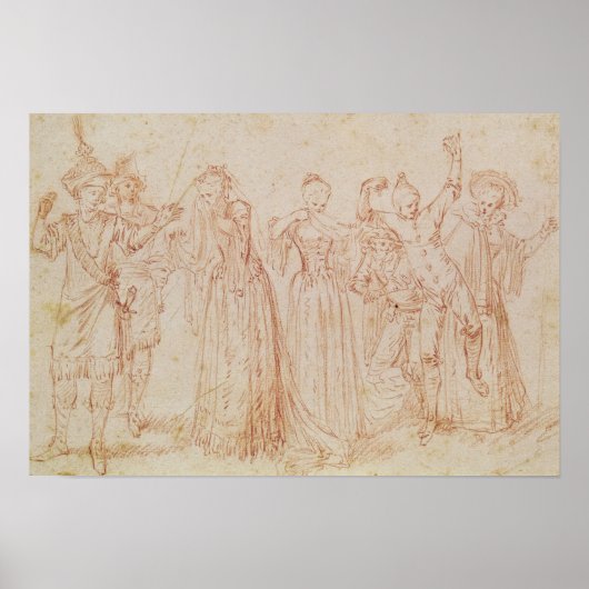 Poster Groupe d'acteurs comiques et tragiques (Devant)