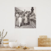 Poster Groupe d'amis à Cannes, années 1930 (Cuisine)