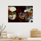 Poster Groupe de masques carnavals (Cuisine)