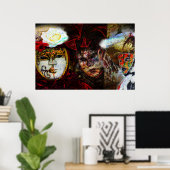 Poster Groupe de masques carnavals (Bureau à domicile)