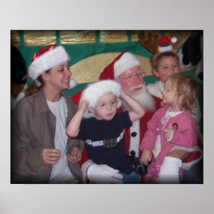 Poster groupe de père Noël avec la maman