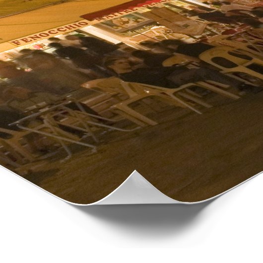 Poster Groupe de personnes assises dans un café en terras (Coin)