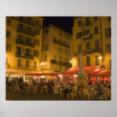 Poster Groupe de personnes assises dans un café en terras (Devant)