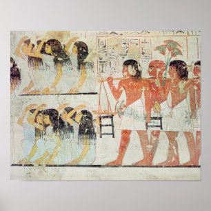 Poster Groupe de personnes en deuil dans la procession