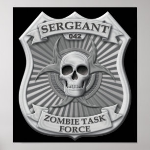 Poster Groupe de travail Zombie - Badge du sergent