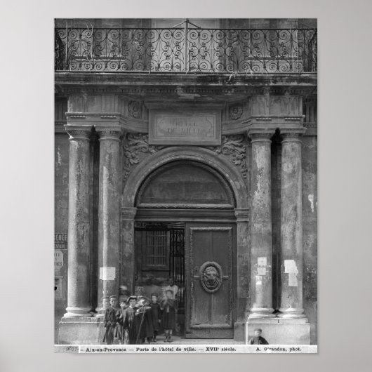 Poster Groupe d'écoliers quittant l'Hôtel de Ville (Devant)