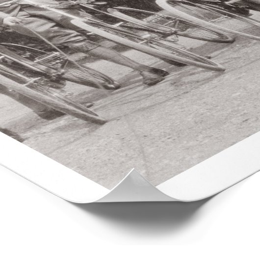 Poster Groupe d'edwardiane bicyclique, early 1900 s (b/w (Coin)